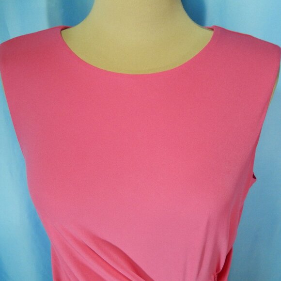 Calvin Klein Sleeveless Top Hot Pink Ruched Waist Blouse Sz Large NWOT - Picture 7 of 11